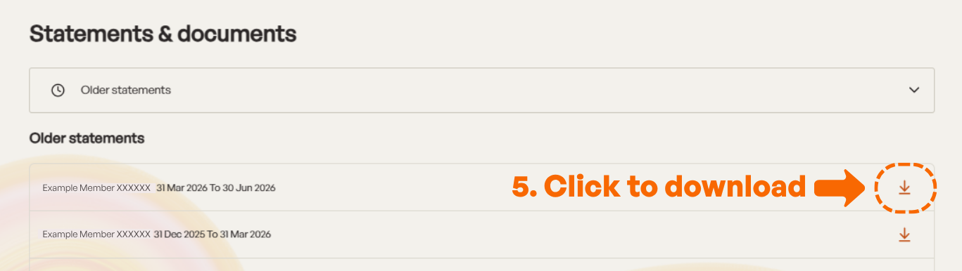 Download Older Statements Screenshot 3