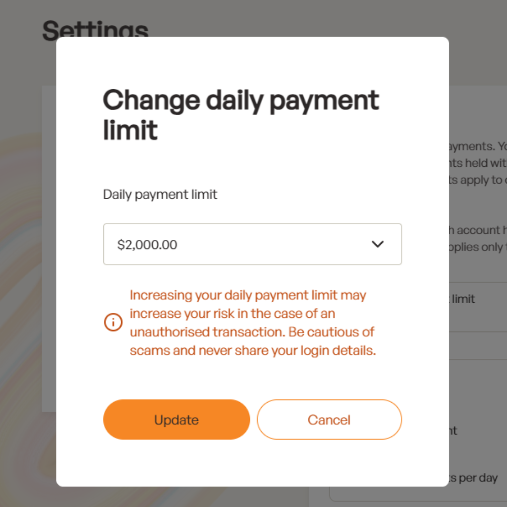 Change Payment Limits Web Change Payment Limits Web