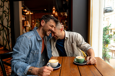 Men laughing together