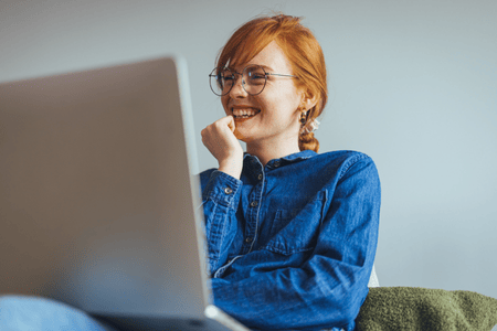 Woman using laptop