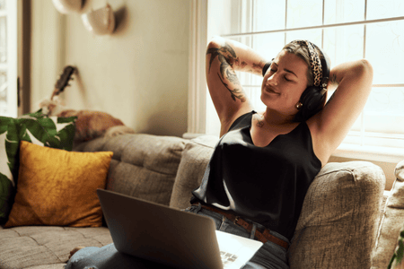 Woman using laptop